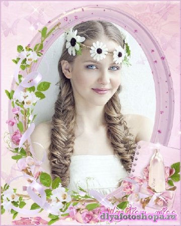 Красивая свадебная рамочка для фотошопа - Нежный запах роз