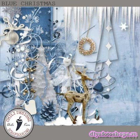 Зимний скрап-набор - Голубое Рождество 