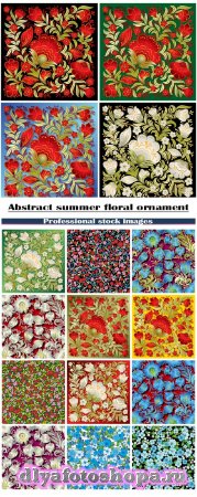 Абстрактные летние цветочные орнаменты