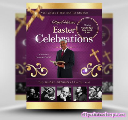 Easter Celebrations psd flyer template