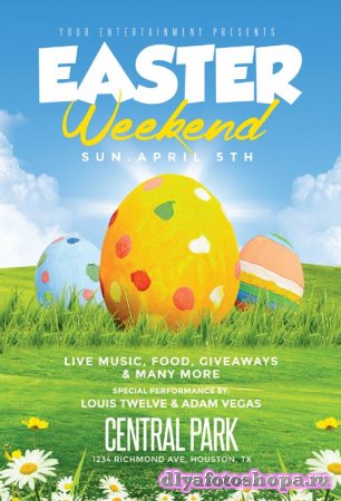 Easter Weekend psd flyer template
