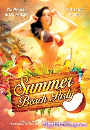 Summer Beach Party 3 psd flyer template