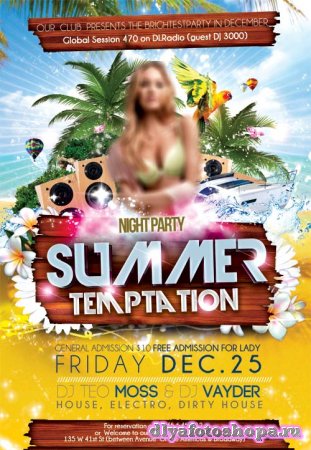 Summer Temptation psd flyer template