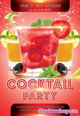 Cocktail party psd flyer template