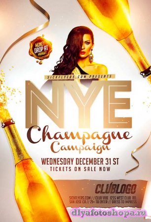 Champagne Campaign psd flyer template
